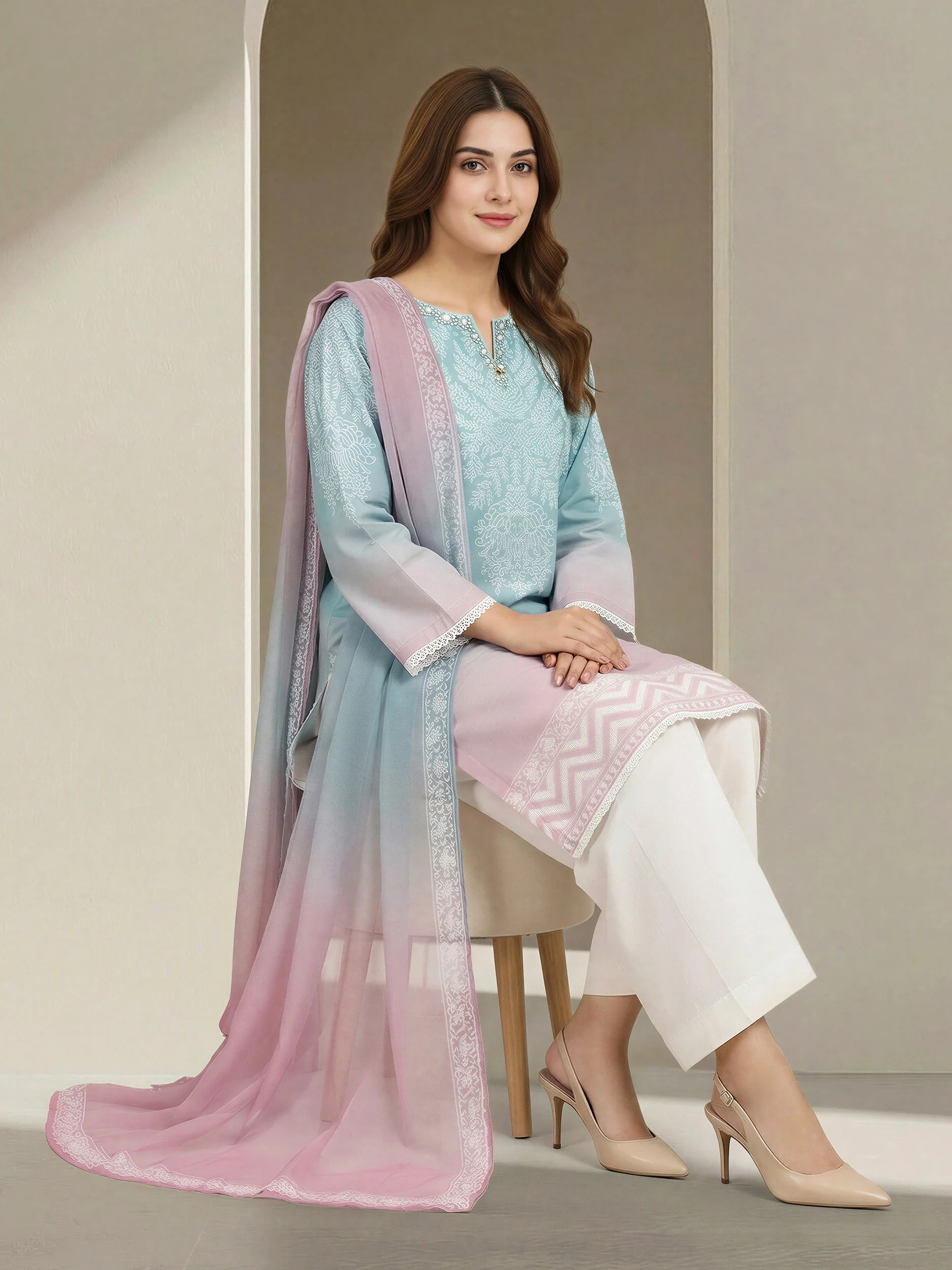 2 Piece Khaddar b